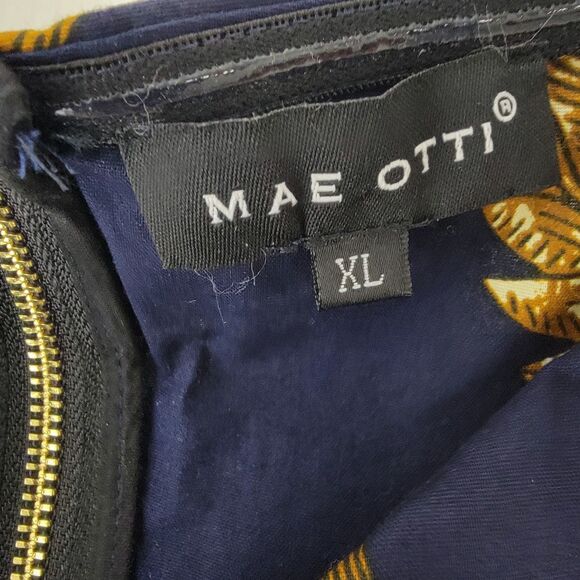 Mae Otti NWOT IDIA African Print Off Shoulder Midi Dress Navy Blue Sz XL No Belt - Picture 4 of 16